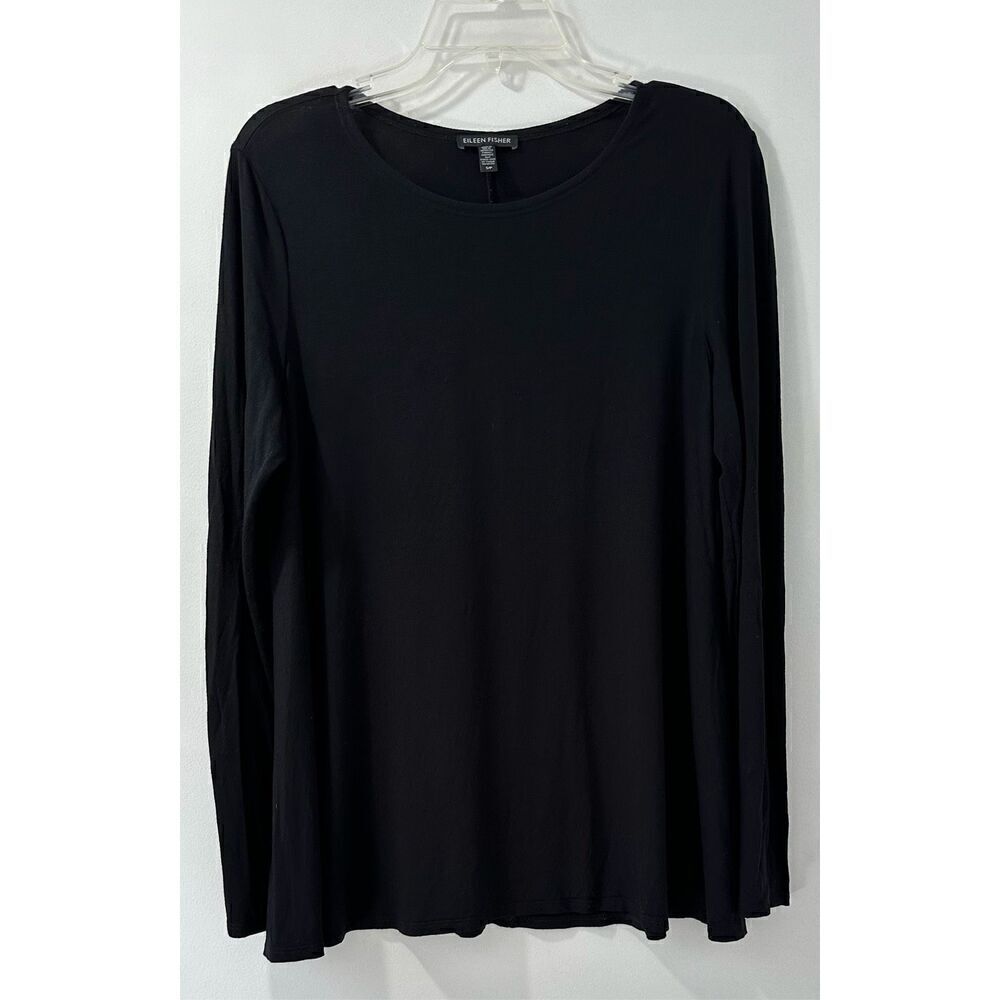 Eileen Fisher women’s long sleeve black light weight tunic size S/P.  #45-1390